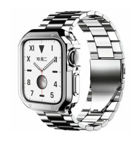 Stainless Steel For Watch IWatch Band (Option: SilverBlack-41mm)