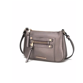 MKF Collection Essie Crossbody Handbag Vegn Leather By Mia K (Option: Pewter)