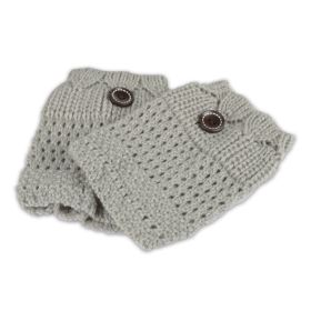 1Pair Women Winter Crochet Knit Leg Warmers (Option: Light Grey)