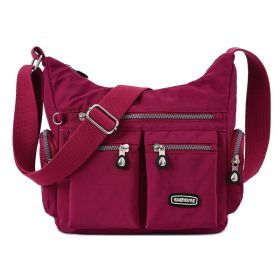 Women Shoulder Bags Multiple Pockets Waterproof Crossbody Bags (Option: Grape purple)