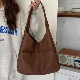 Fashion Tote Bag Large Capacity Casual Shoulder Bag Women's Commuting Handbag College Student (Option: Brown)
