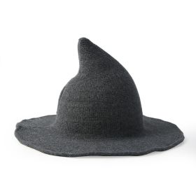 European And American Halloween Wool Wizard Hat (Option: Dark Grey-M 56to58cm)