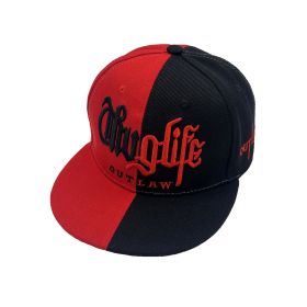 Embroidered Letters Two Colors Street Hip Hop Hat Outdoor (Option: Red And Black-Adult Head Circumference)