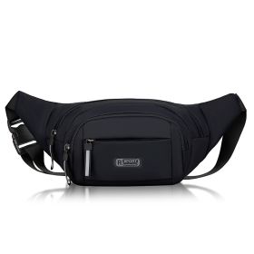 Men's Multifunctional Waist Bag Wear-resistant Waterproof Crossbody Bags (Option: Black)