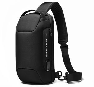 Men's Business Messenger Waterproof Shoulder Bag (Option: Black)