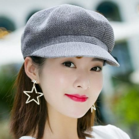 Summer Korean Version Is Good To Wear A Beret Hat (Option: Grey-adjustable)