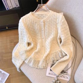 Western Style Knitted Cardigan For Women (Option: Beige Apricot-S)