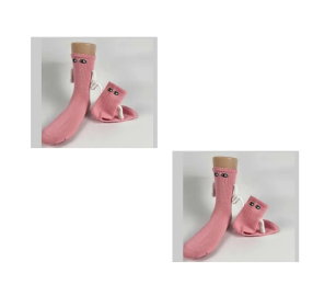 Mid Tube Black And White Couple Matching Holding Socks (Option: Pink-2pair)