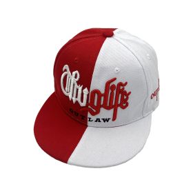Embroidered Letters Two Colors Street Hip Hop Hat Outdoor (Option: Red And White-Adult Head Circumference)