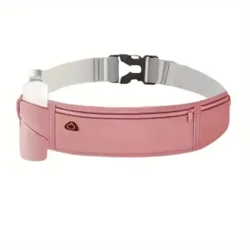 Breathable Invisible Running Waist Pack - Nylon With Lock Closure, Reflective Strips & Multiple Pockets For Hiking, Dog Walking, Gym - Unisex Design F (Option: DustyRose)