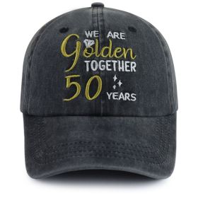 2pcs 50th Wedding Anniversary Gifts For Couple Baseball Cap For Men Women, Parents, Grandpa Grandma (Option: 2pcs)