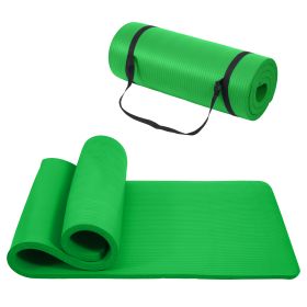 Only Supports Self Pickup  Yoga Mat, One Inch Thickened High-density Practice Mat, Tear-resistant Practice Yoga Mat With Straps, Suitable For All Kind (Option: Green)