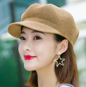 Summer Korean Version Is Good To Wear A Beret Hat (Option: Khaki-adjustable)