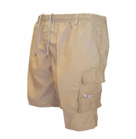 Men's Casual Working Pants Shorts Loose Summer Outdoor Workout Pants (Option: Khaki-S)