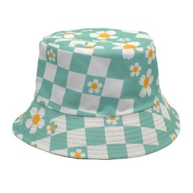 Korean Style Chessboard Plaid Spring And Summer New Bucket Hat Sun-proof (Option: Green-M)