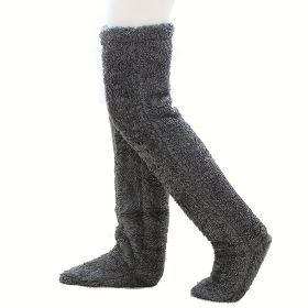 Vacuum Packaging Goose Down Leg Socks (Option: Smoky Gray-Average Size)