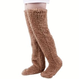 Vacuum Packaging Goose Down Leg Socks (Option: Brown-Average Size)
