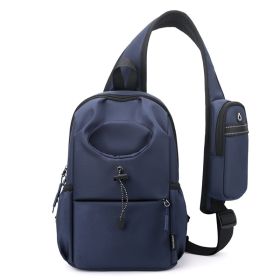 Men's Oxford Cloth Splash-proof Shoulder Crossbody Chest Bag (Option: Blue)
