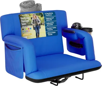 Alpcour Premium Reclining Stadium Seat For Bleachers With Back Support (Option: RoyalBlue-25Wide)