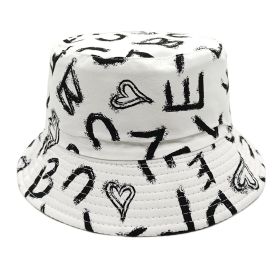 Love Letter Pattern Digital Printing Bucket Hat (Option: White-M)