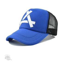 Men's Outdoor Leisure Peaked Cap Wide Brim Sunshade Breathable Net Cap (Option: Blue-54cm)