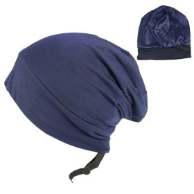 Spring And Autumn Adjustable Men's Satin Lined Hood (Option: Navy Blue-Adjustable)