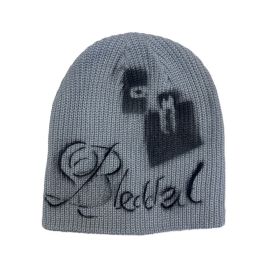 Street Style Letters Pile Heap Cap Beanie Hat Female Autumn And Winter Street (Option: B Gray-M)
