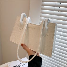 Spring And Summer New Fashion Shoulder Portable Small Square Bag (Option: White)