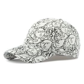 Graffiti Sunscreen Retro Peaked Cap (Option: White-Adjustable)