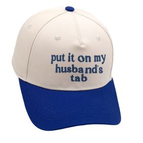 Put It On My Husbands Tab Trucker Embroidery Color Matching Baseball Cap (Option: Dark Blue And Cream Color-M)