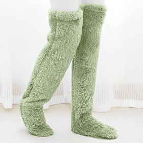 Vacuum Packaging Goose Down Leg Socks (Option: Green-Average Size)