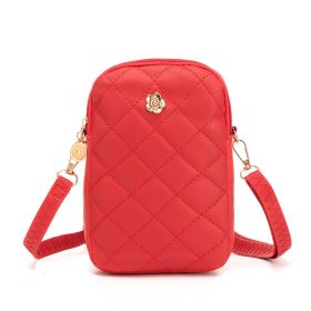 All-match Simple Crossbody Bag Vertical One Shoulder (Option: Red)