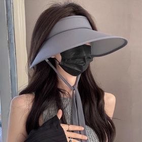 Air Top Sun Protection Hat Female Summer Cycling UV Protection (Option: Gray)