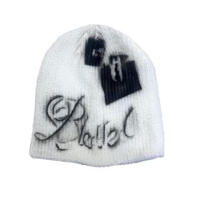 Street Style Letters Pile Heap Cap Beanie Hat Female Autumn And Winter Street (Option: B White-M)