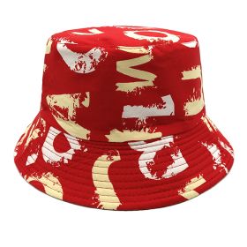 Versatile Couple Double-sided Sun-proof Basin Hat Casual Hat (Option: Red-M)