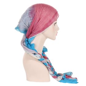 Tam-o'-shanter Hand-woven Braid Bandana Scarf Female Cap (Option: Red And Blue Gradient)