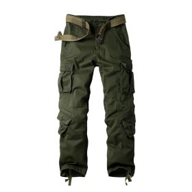 Three-dimensional Pocket Overalls Men's Multi-pocket (Option: Eight Pockets Army Green-29)