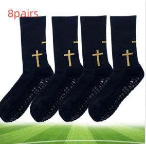 Solid Color Classic High Tube Football Socks (Option: Black-Adult-8pairs)