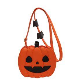 Halloween Bags Funny Pumpkin Cartoon Shoulder Crossbody Bag With Bat Personalized Creative Female Bag (Option: Orange2)