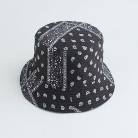 Printed Fisherman Hat Double-sided Can Wear Colorful Triangle Basin Hat (Option: Black)