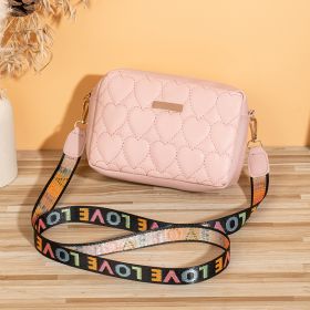 All-matching Casual Heart-shaped Embroidered Bag (Option: Pink)