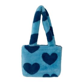 Fashion Love Heart Womens Furry Fluffy Bag (Option: Blue)
