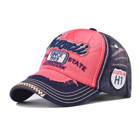 Men's And Women's Four Seasons Cowboy Hat Simple Sun-poof Peaked Cap (Option: Hawaii Navy Blue-Adjustable)