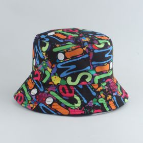 Printed Fisherman Hat Double-sided Can Wear Colorful Triangle Basin Hat (Option: Green)
