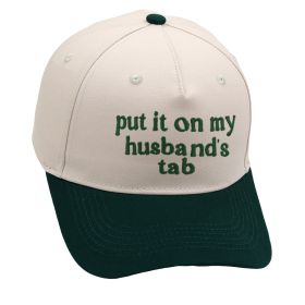 Put It On My Husbands Tab Trucker Embroidery Color Matching Baseball Cap (Option: Dark Green Rice-M)