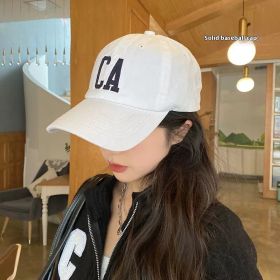 Hat Spring And Summer All-match Street Fashion Baseball Cap (Option: CA White-Adjustable)