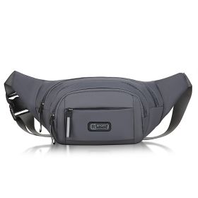 Men's Multifunctional Waist Bag Wear-resistant Waterproof Crossbody Bags (Option: Gray)