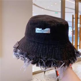 Jean Fisherman Hat Women's Spring And Summer Thin Washed Old Frayed Edge Bucket Hat Outdoor (Option: Black-M)