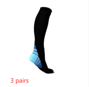 Sports Fitness Camouflage Gradient Football Socks Elastic Socks (Option: Blue-S  M-3pairs)