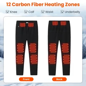 Winter Heated Pants For Men Women With 12 Heating Zones 5V USB Powered Heating Trouser With 3 Heating Levels Machine Washable For Outdoor Winter Activ (Option: M)